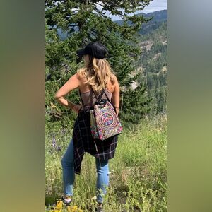 Boho Embroidered Backpack Purse
